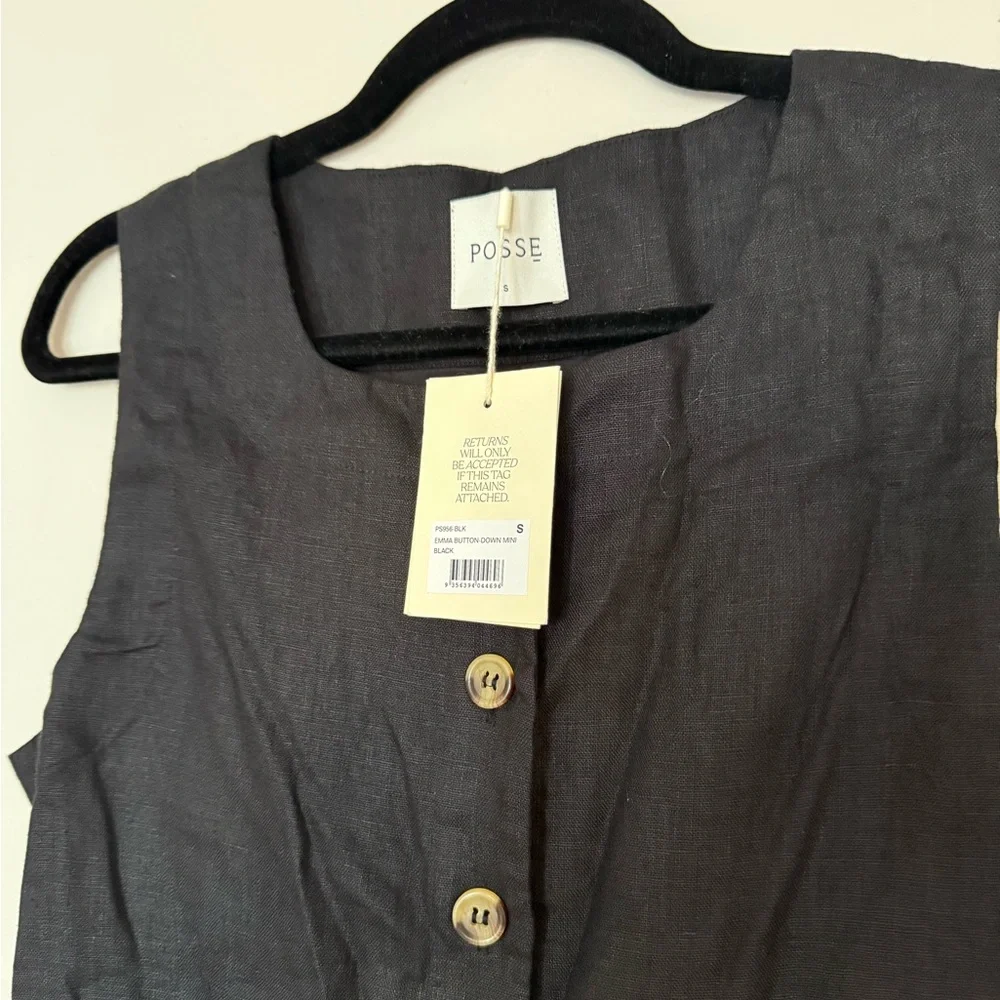 Posse black linen dress - Picture 3 of 4